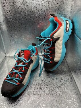FILA Women's Athletic Sneakers in Black, Blue & Red